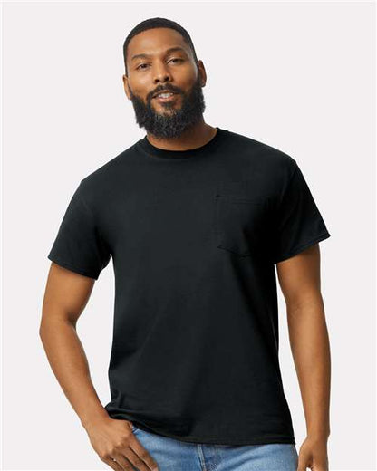 Custom Embroidered  Gildan Ultra Cotton® Pocket T-Shirt 2300 Black