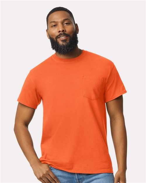 Custom Embroidered  Gildan Ultra Cotton® Pocket T-Shirt 2300 Orange