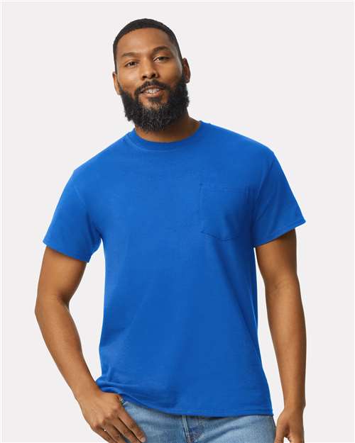 Custom Embroidered  Gildan Ultra Cotton® Pocket T-Shirt 2300 Royal