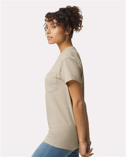 Gildan Ultra Cotton® Pocket T-Shirt 2300 Sand