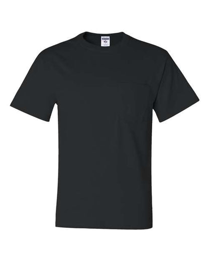 JERZEES Dri-Power® 50/50 Pocket T-Shirt 29MPR Black Custom Embroidered Business Logo