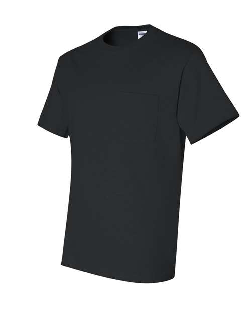 JERZEES Dri-Power® 50/50 Pocket T-Shirt 29MPR Black Custom Embroidered Business Logo