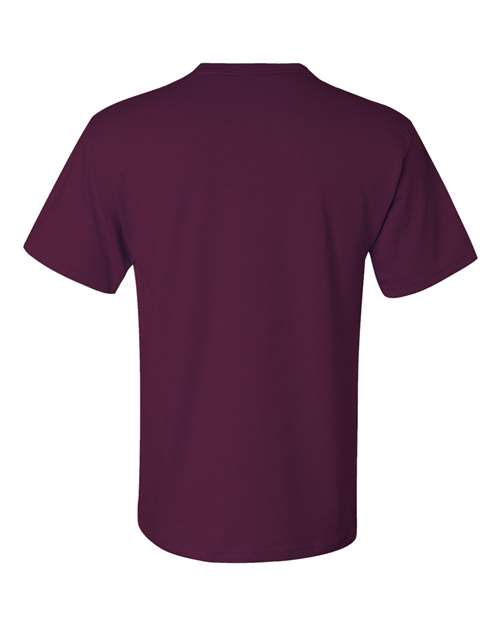JERZEES Dri-Power® 50/50 Pocket T-Shirt 29MPR Maroon Custom Embroidered Business Logo