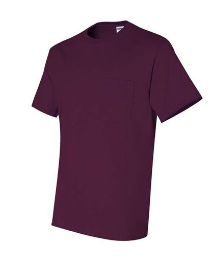 JERZEES Dri-Power® 50/50 Pocket T-Shirt 29MPR Maroon Custom Embroidered Business Logo
