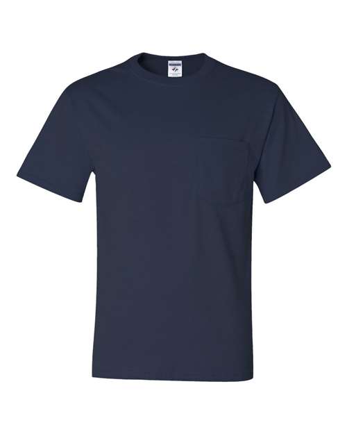 JERZEES Dri-Power® 50/50 Pocket T-Shirt 29MPR Forest Green Custom Embroidered Business Logo