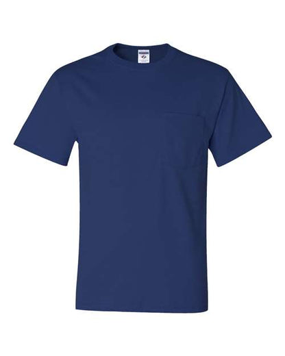 JERZEES Dri-Power® 50/50 Pocket T-Shirt 29MPR Oxford Custom Embroidered Business Logo
