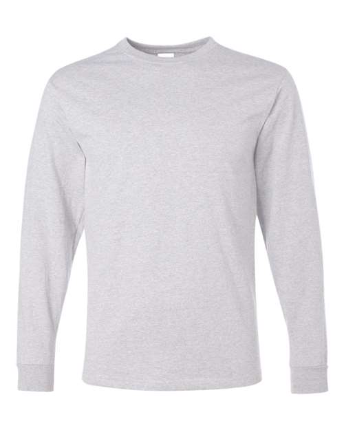 JERZEES Dri-Power® Long Sleeve 50/50 T-Shirt 29LSR Ash Custom Embroidered Business Logo