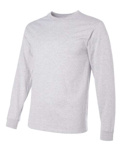 JERZEES Dri-Power® Long Sleeve 50/50 T-Shirt 29LSR Ash Custom Embroidered Business Logo