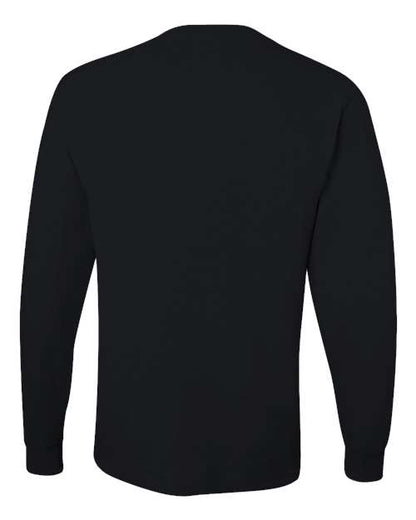 JERZEES Dri-Power® Long Sleeve 50/50 T-Shirt 29LSR Black Custom Embroidered Business Logo