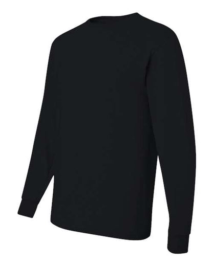 JERZEES Dri-Power® Long Sleeve 50/50 T-Shirt 29LSR Black Custom Embroidered Business Logo