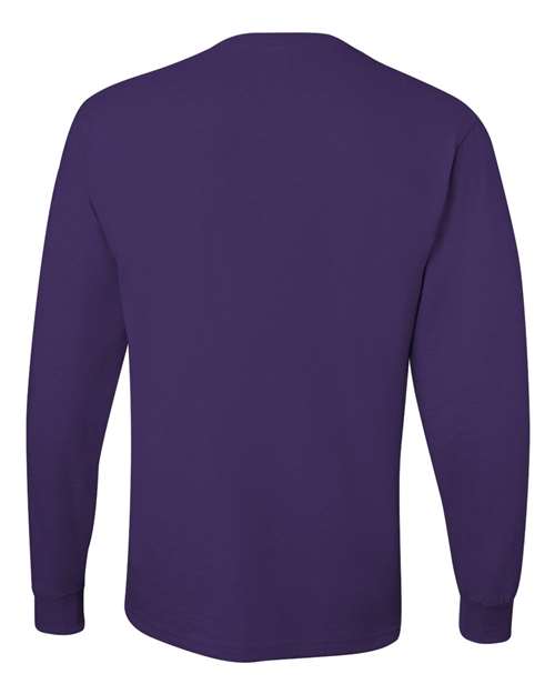 JERZEES Dri-Power® Long Sleeve 50/50 T-Shirt 29LSR Cyber Pink Custom Embroidered Business Logo