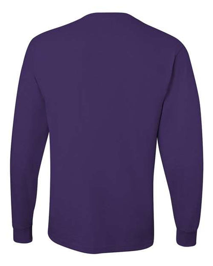 JERZEES Dri-Power® Long Sleeve 50/50 T-Shirt 29LSR Cyber Pink Custom Embroidered Business Logo