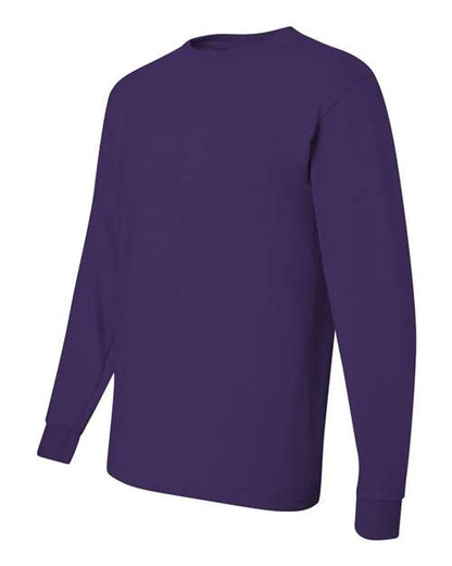JERZEES Dri-Power® Long Sleeve 50/50 T-Shirt 29LSR Deep Purple Custom Embroidered Business Logo