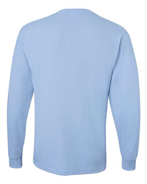JERZEES Dri-Power® Long Sleeve 50/50 T-Shirt 29LSR Light Blue Custom Embroidered Business Logo