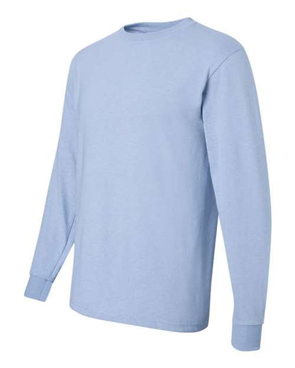 JERZEES Dri-Power® Long Sleeve 50/50 T-Shirt 29LSR Light Blue Custom Embroidered Business Logo
