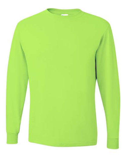 JERZEES Dri-Power® Long Sleeve 50/50 T-Shirt 29LSR Royal Custom Embroidered Business Logo