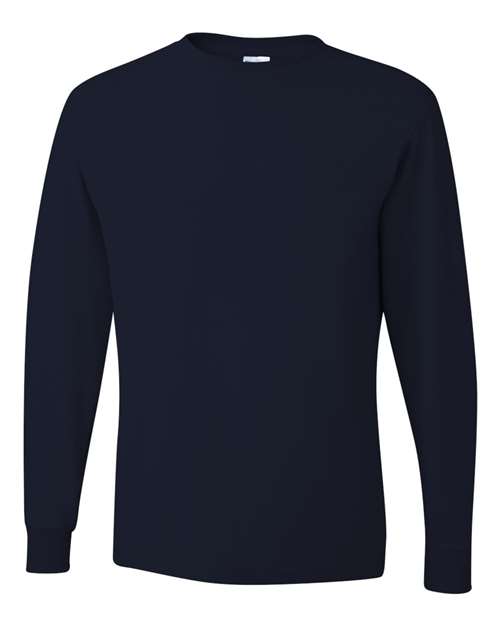JERZEES Dri-Power® Long Sleeve 50/50 T-Shirt 29LSR J. Navy Custom Embroidered Business Logo