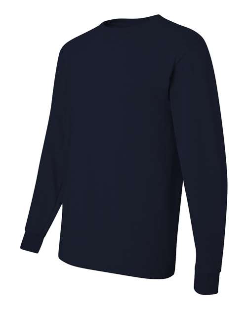 JERZEES Dri-Power® Long Sleeve 50/50 T-Shirt 29LSR Island Yellow Custom Embroidered Business Logo