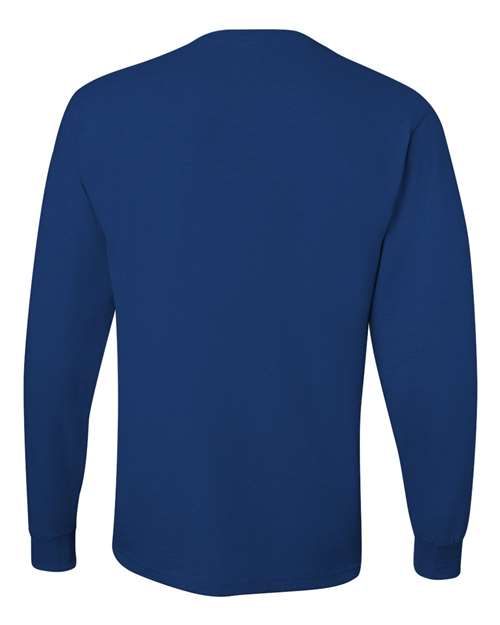 JERZEES Dri-Power® Long Sleeve 50/50 T-Shirt 29LSR Royal Custom Embroidered Business Logo