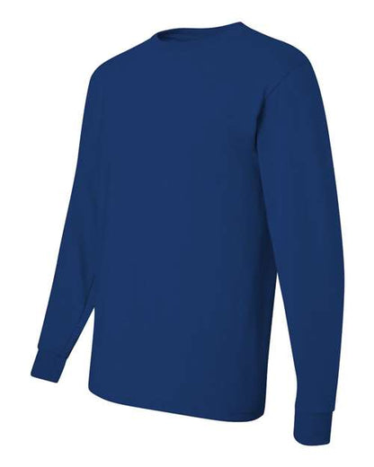 JERZEES Dri-Power® Long Sleeve 50/50 T-Shirt 29LSR Royal Custom Embroidered Business Logo