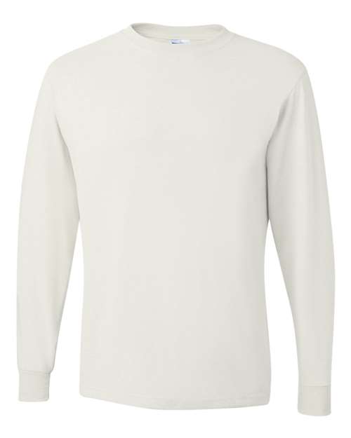 JERZEES Dri-Power® Long Sleeve 50/50 T-Shirt 29LSR Vintage Heather Red Custom Embroidered Business Logo