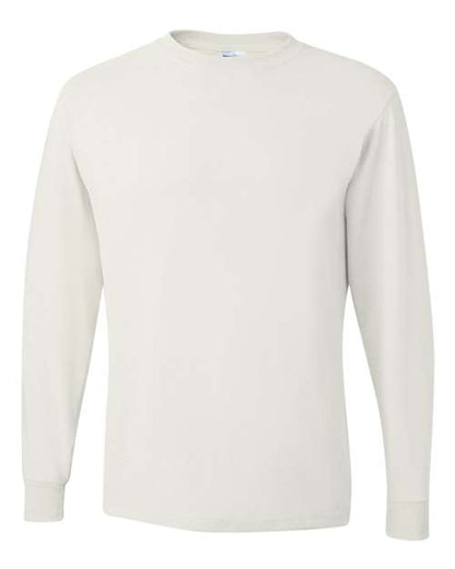 JERZEES Dri-Power® Long Sleeve 50/50 T-Shirt 29LSR Vintage Heather Red Custom Embroidered Business Logo