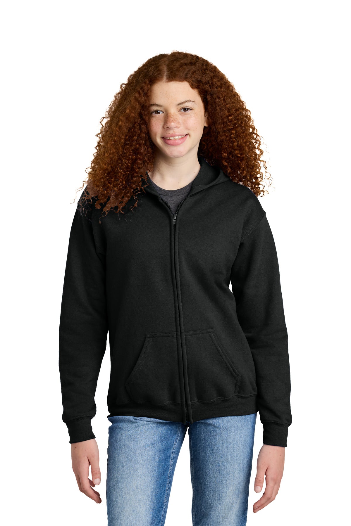 Gildan   Youth Heavy Blend   Full-Zip Hooded Sweatshirt. 18600B