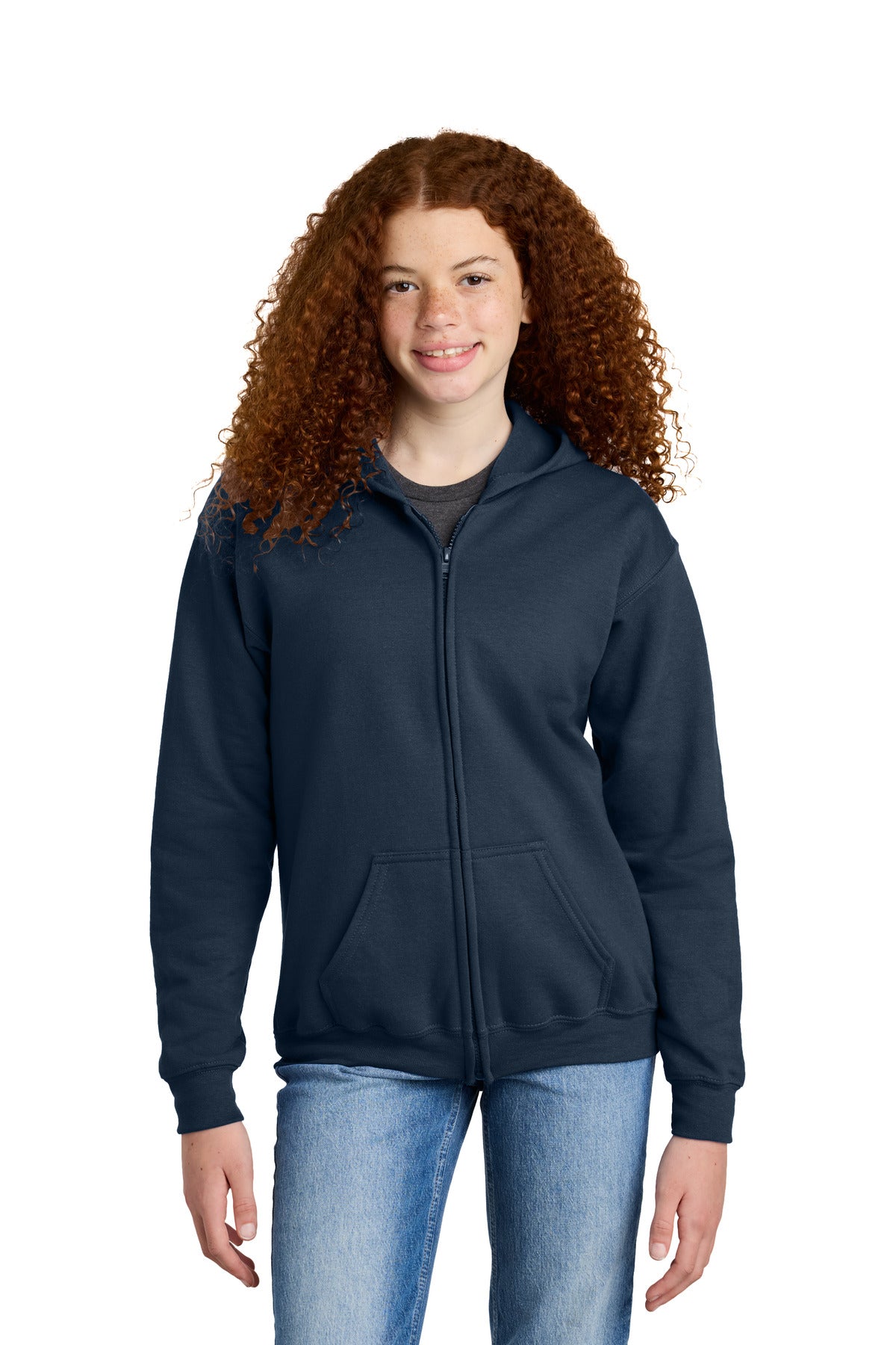 Gildan   Youth Heavy Blend   Full-Zip Hooded Sweatshirt. 18600B