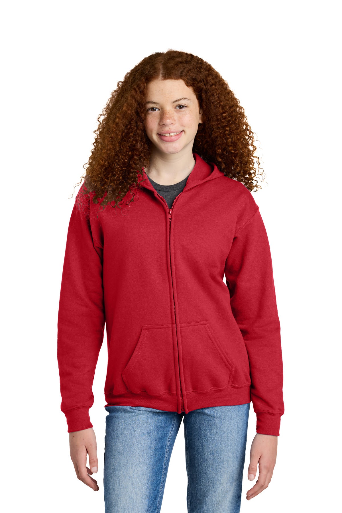 Gildan   Youth Heavy Blend   Full-Zip Hooded Sweatshirt. 18600B