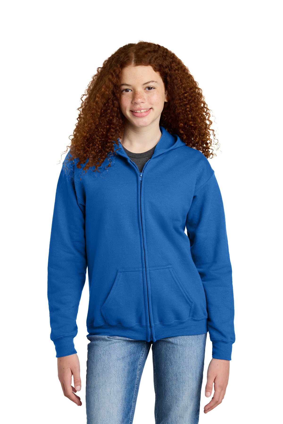 Gildan   Youth Heavy Blend   Full-Zip Hooded Sweatshirt. 18600B