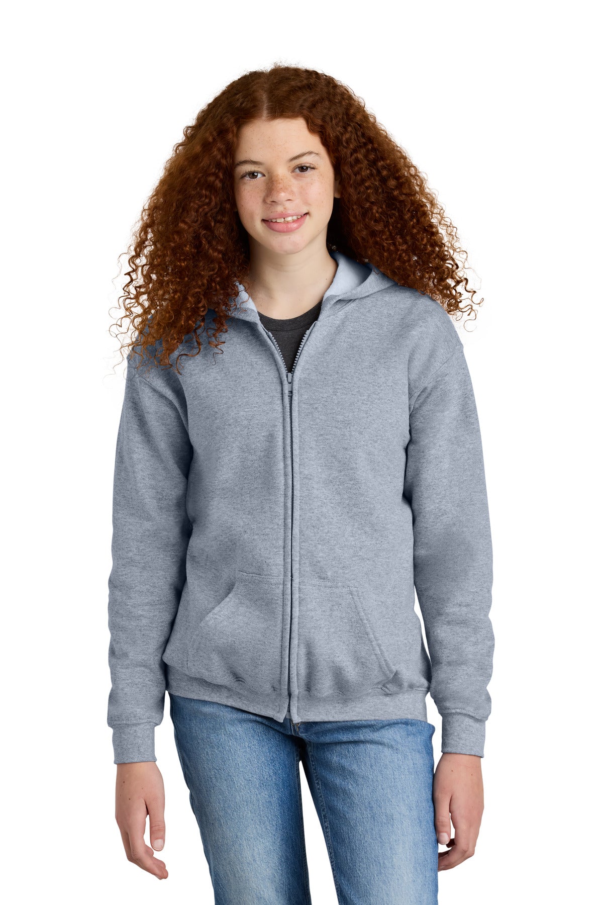 Gildan   Youth Heavy Blend   Full-Zip Hooded Sweatshirt. 18600B