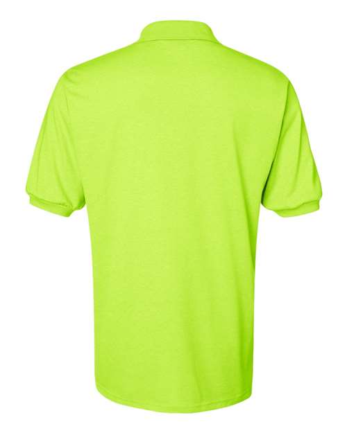 JERZEES SpotShield™ 50/50 Polo 437MSR Safety Green Custom Embroidered Business Logo