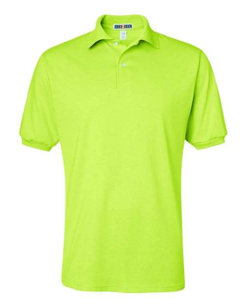 JERZEES SpotShield™ 50/50 Polo 437MSR Safety Green Custom Embroidered Business Logo