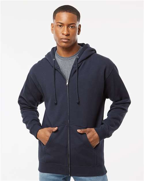 Independent Trading Co. Heavyweight Full-Zip Hooded Sweatshirt IND4000Z Custom Embroidered Business Logo