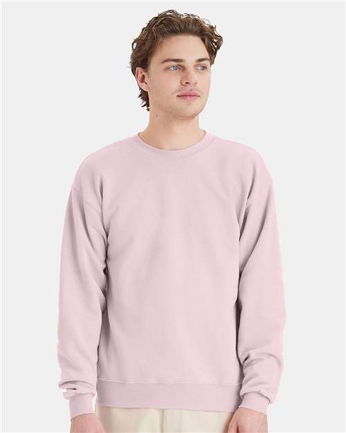 Custom Embroidered  Hanes Ecosmart® Crewneck Sweatshirt P160 Pale Pink