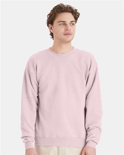 Custom Embroidered  Hanes Ecosmart® Crewneck Sweatshirt P160 Pale Pink
