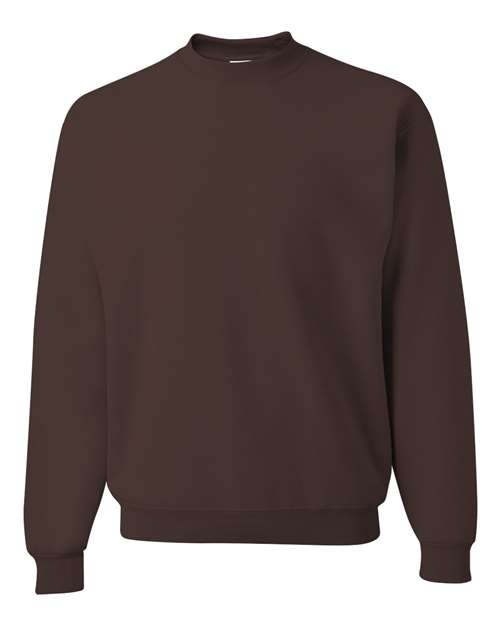 JERZEES NuBlend® Crewneck Sweatshirt 562MR Chocolate Custom Embroidered Business Logo