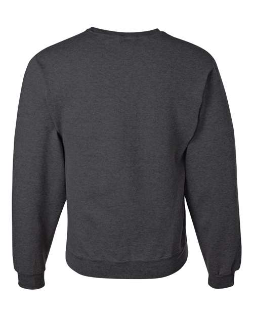 JERZEES NuBlend® Crewneck Sweatshirt 562MR Black Heather Custom Embroidered Business Logo