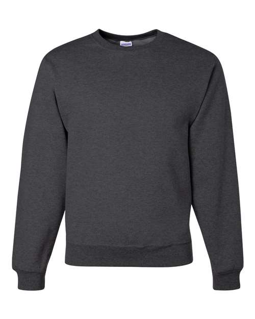 JERZEES NuBlend® Crewneck Sweatshirt 562MR Black Heather Custom Embroidered Business Logo