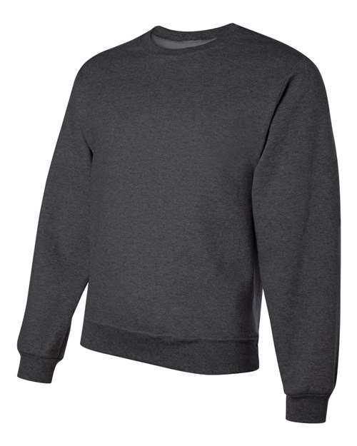 JERZEES NuBlend® Crewneck Sweatshirt 562MR Black Heather Custom Embroidered Business Logo