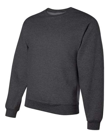 JERZEES NuBlend® Crewneck Sweatshirt 562MR Black Heather Custom Embroidered Business Logo