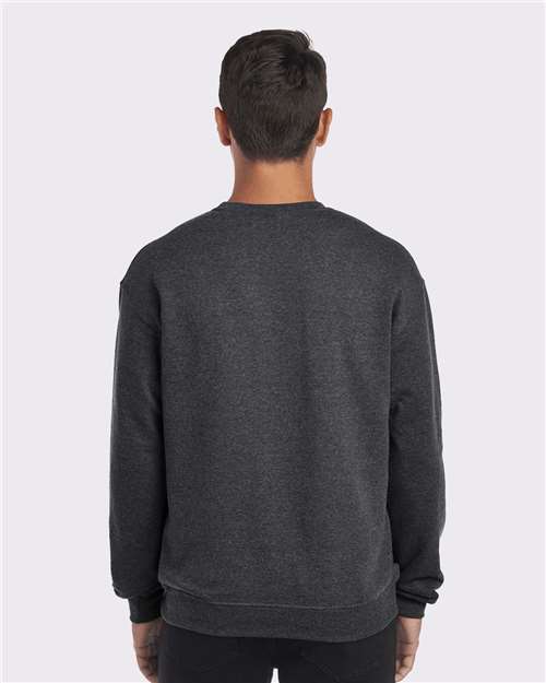 JERZEES NuBlend® Crewneck Sweatshirt 562MR Black Heather Custom Embroidered Business Logo