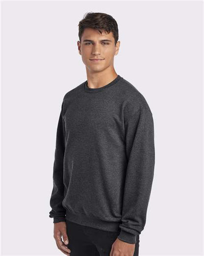 JERZEES NuBlend® Crewneck Sweatshirt 562MR Black Heather Custom Embroidered Business Logo