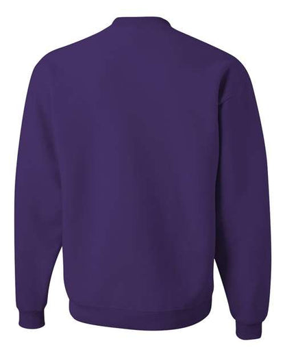 JERZEES NuBlend® Crewneck Sweatshirt 562MR Deep Purple Custom Embroidered Business Logo