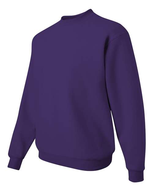 JERZEES NuBlend® Crewneck Sweatshirt 562MR Deep Purple Custom Embroidered Business Logo