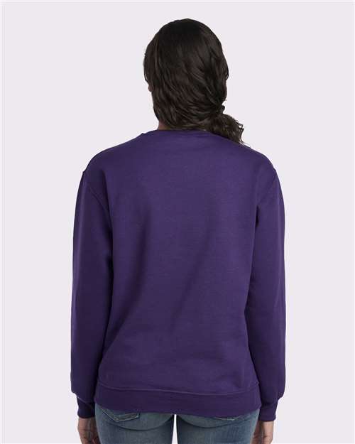 JERZEES NuBlend® Crewneck Sweatshirt 562MR Deep Purple Custom Embroidered Business Logo