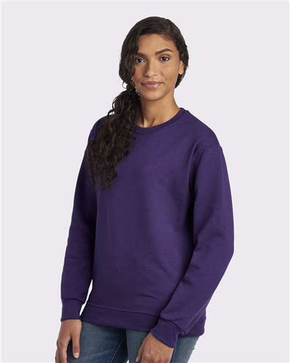 JERZEES NuBlend® Crewneck Sweatshirt 562MR Deep Purple Custom Embroidered Business Logo