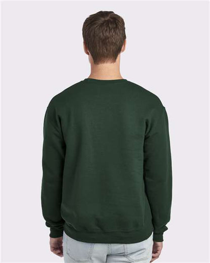 JERZEES NuBlend® Crewneck Sweatshirt 562MR Forest Green Custom Embroidered Business Logo