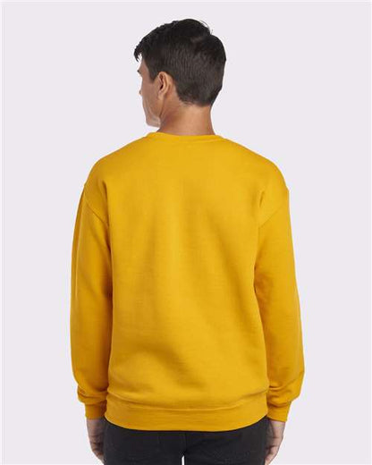 JERZEES NuBlend® Crewneck Sweatshirt 562MR Gold Custom Embroidered Business Logo