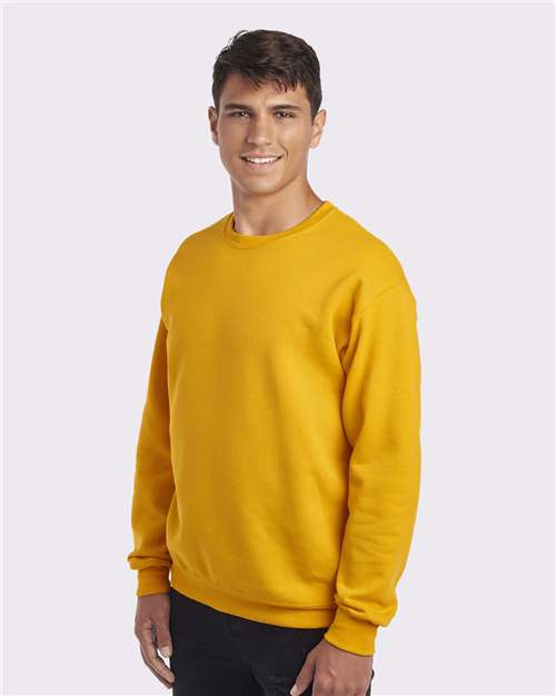 JERZEES NuBlend® Crewneck Sweatshirt 562MR Gold Custom Embroidered Business Logo